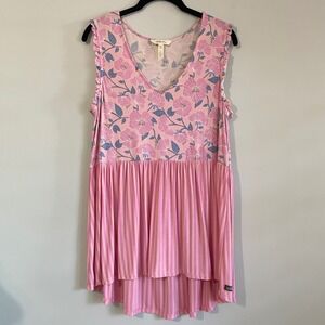 Matilda Jane Pink Striped Floral Top MJ Dream Chasers Off She Goes Tank Top‎